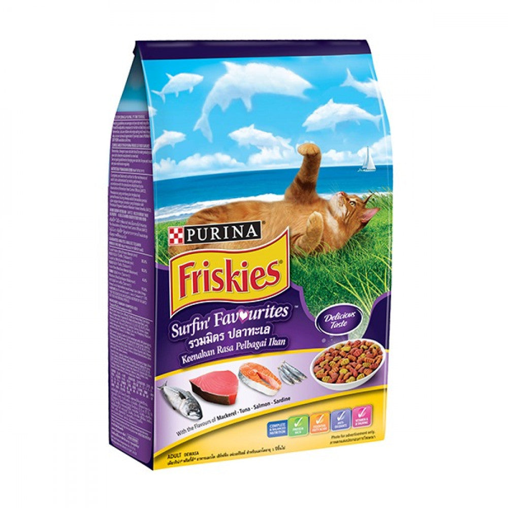 Purina Blue Friskies Surfin Favourites Dry Adult Cat Food