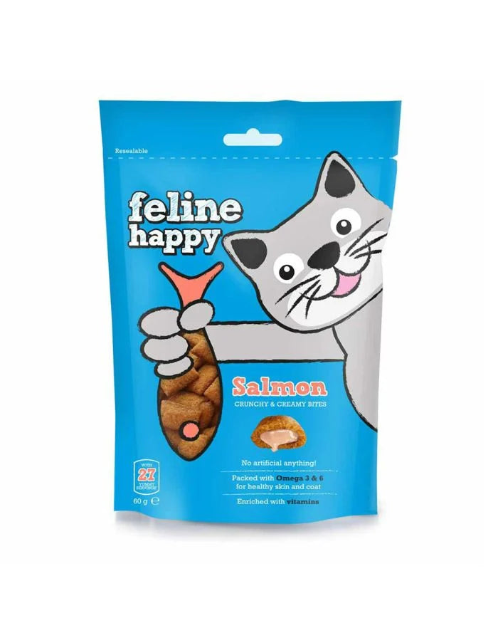 VETIQ - MC - Mark & Chappell - Feline Happy Salmon Flavor Treats for Cats مارك اند تشابل - هابي فيلاين قو مكافات للقطط بنكهة السالمون