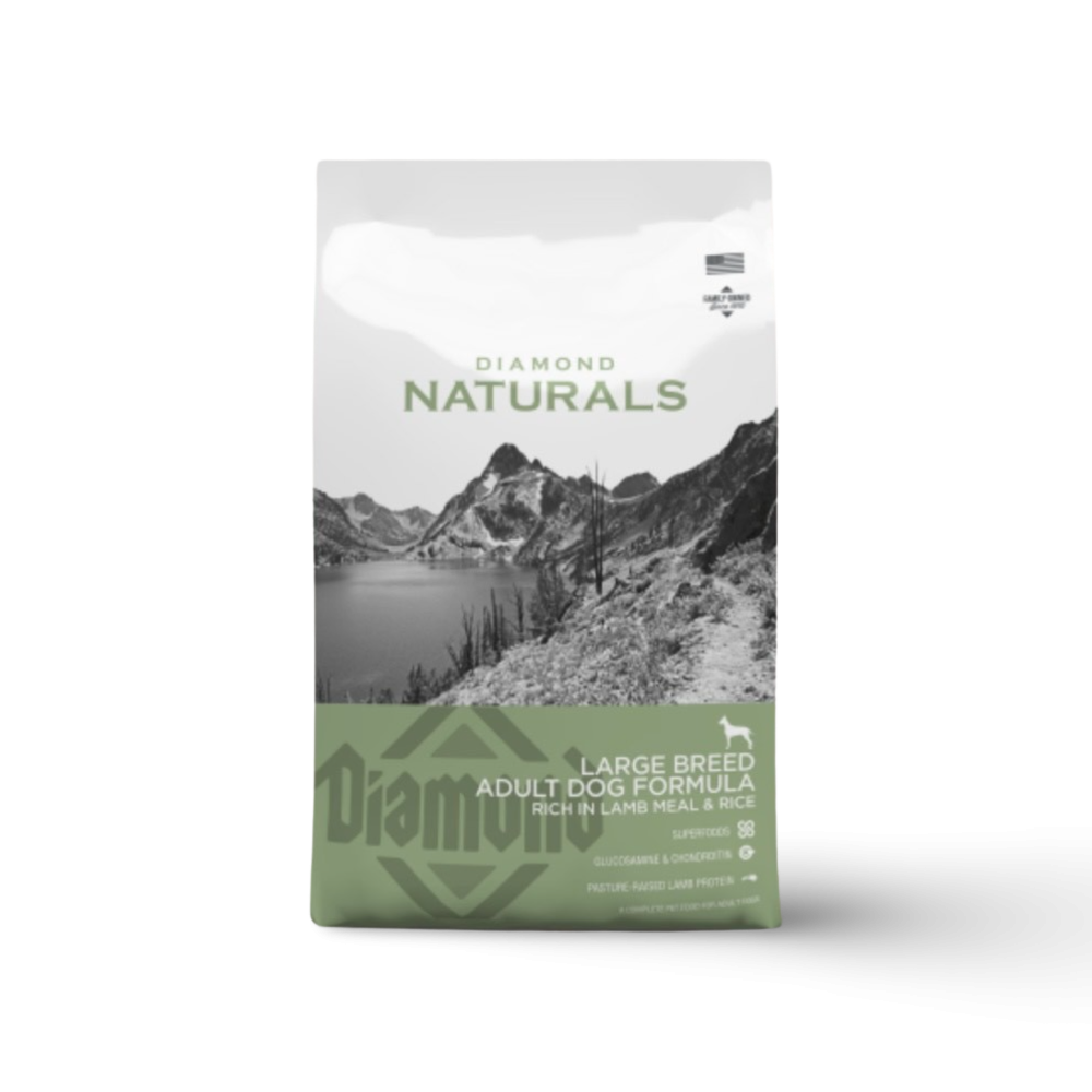 Diamond Naturals Large Breed Adult Dog Formula Rich in Lamb Meal & Rice - 15 KG دايموند ناتشورال - تركيبة للكلاب الكبيرة الحجم غنية بلحم الضأن والأرز