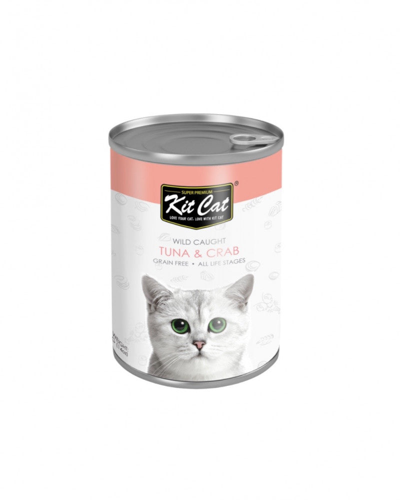 Kit Cat - TUNA & CRAB 400g كت كات معلبات خالية من الحبوب التونة والسلطعون