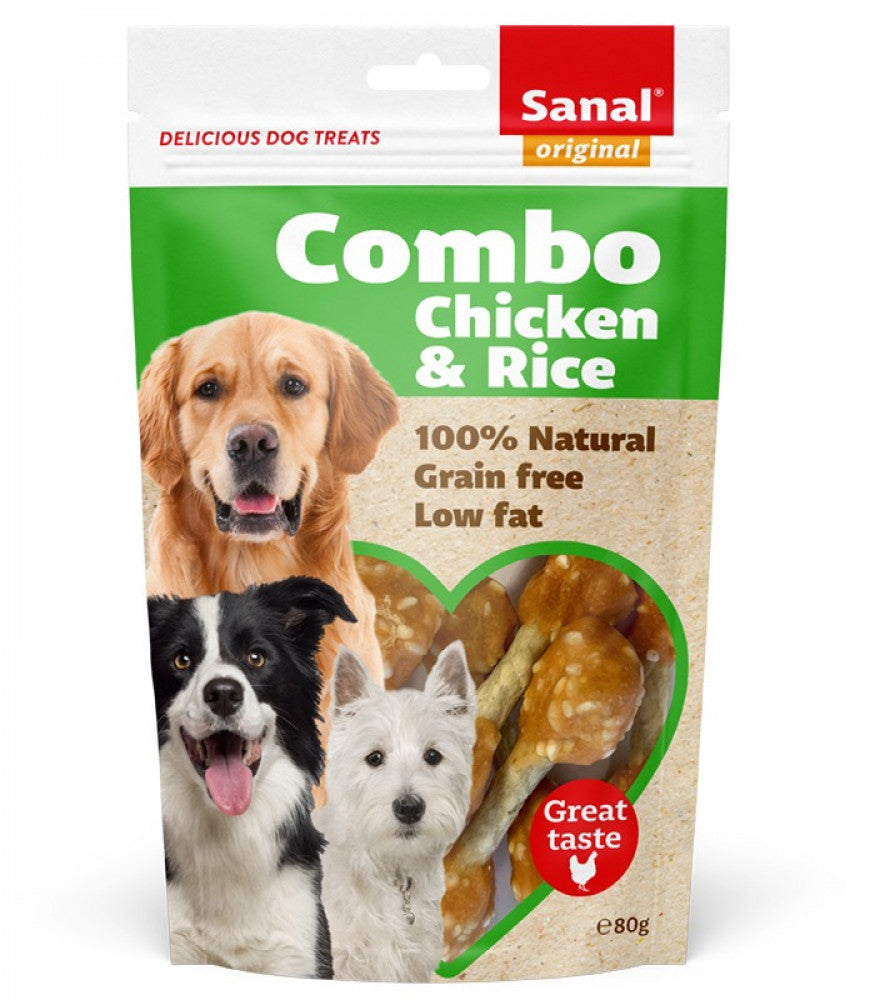 SANAL - Combo Chicken & Rice 80g سنال مكافآت للكلاب البالغة - الدجاج والأرز