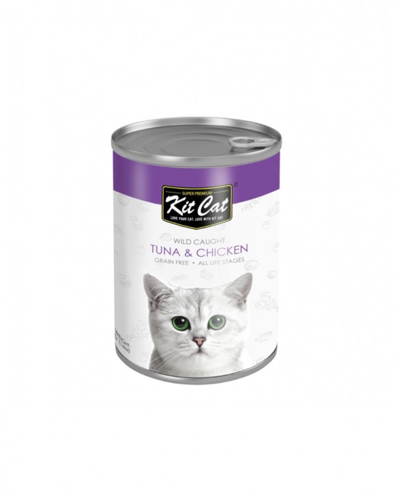 Kit Cat - Tuna & Chicken 400g كت كات معلبات خالية من الحبوب التونة والدجاج