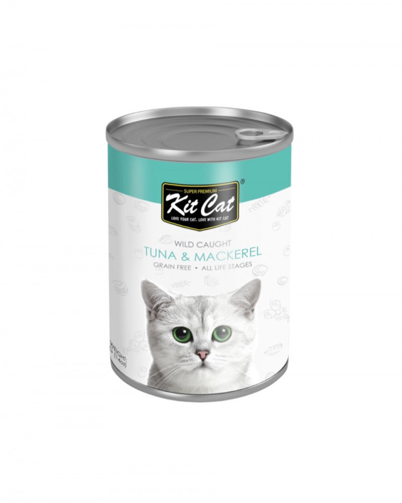 Kit Cat - TUNA & MACKEREL - 400g كت كات معلبات خالية من الحبوب التونة وسمك الأسقمري