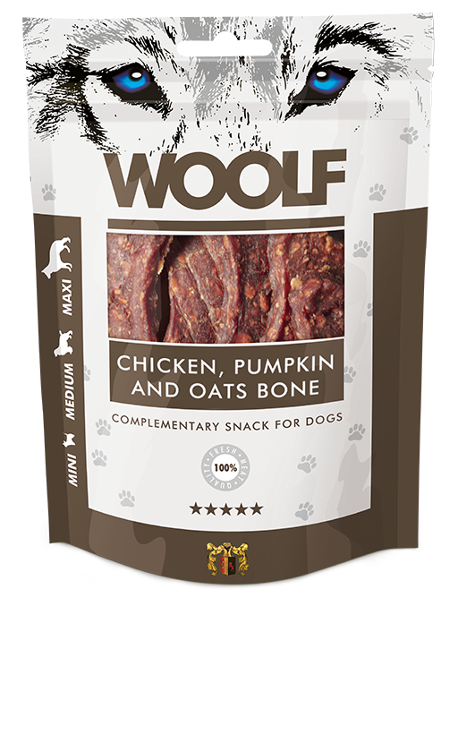 WOOLF - Chicken, Pumpkin & OATS Bone Complementary Snacks For Dogs - 100g