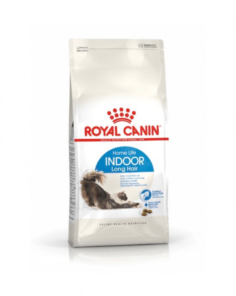 Royal Canin - Indoor Long Hair Dry Food For Hairy Domestic Cats - 2Kg -رويال كانين - اندور لونق هير طعام جاف للقطط المنزلية كثيفة الشعر