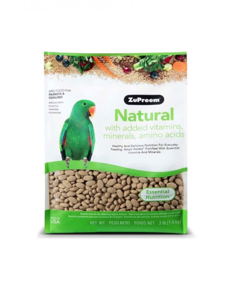 Zupreem - Natural with Added Vitamins, Minerals & Amino Acids For Parrots & Conures