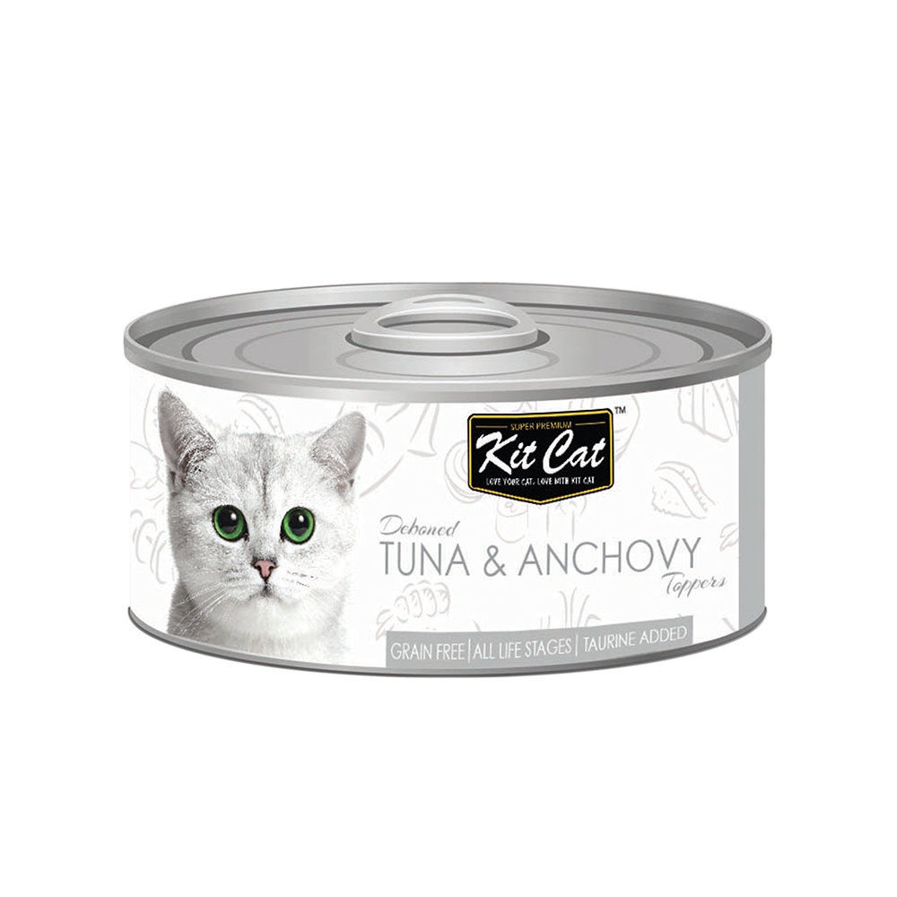 Kit Cat - Deboned Tuna & Anchovy For All Life Stages - 80 Gram كت كات معلبات سمك التونة منزوع العظم وسمك الأنشوفة