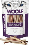 WOOLF - LONG LAMB & COD SANDWICH' Complementary Snacks For Dogs - 100g