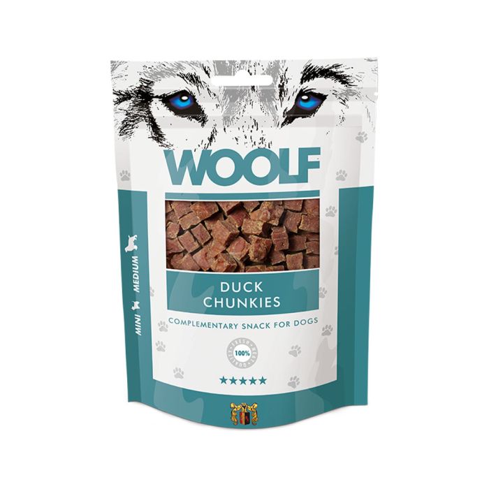 WOOLF - DUCK CHUNKIES Complementary Snacks For Dogs - 100g