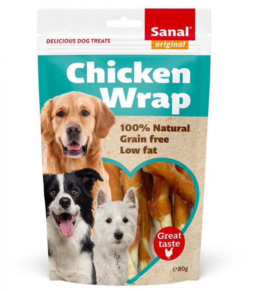 SANAL - Chicken Wrap 80g سنال مكافآت للكلاب البالغة - عظام راب الدجاج