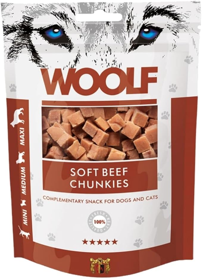 WOOLF - SOFT BEEF CHUNKIES Complementary Snack For Dogs - 100g